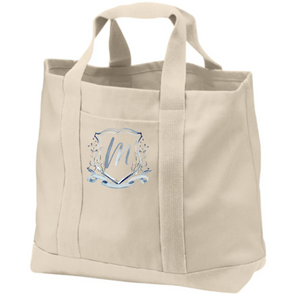 Canvas Tote Bags, Wildflower Watercolor Motif in Blue (customizable), $45.00