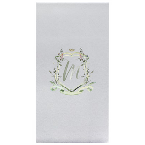 "Almost Linen" Disposable Guest Towels, Wildflower Watercolor Motif in Green (customizable), $3.50