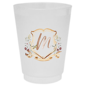 16oz Frosted Cups Wildflower Watercolor Motif in Honey (customizable), $3.00