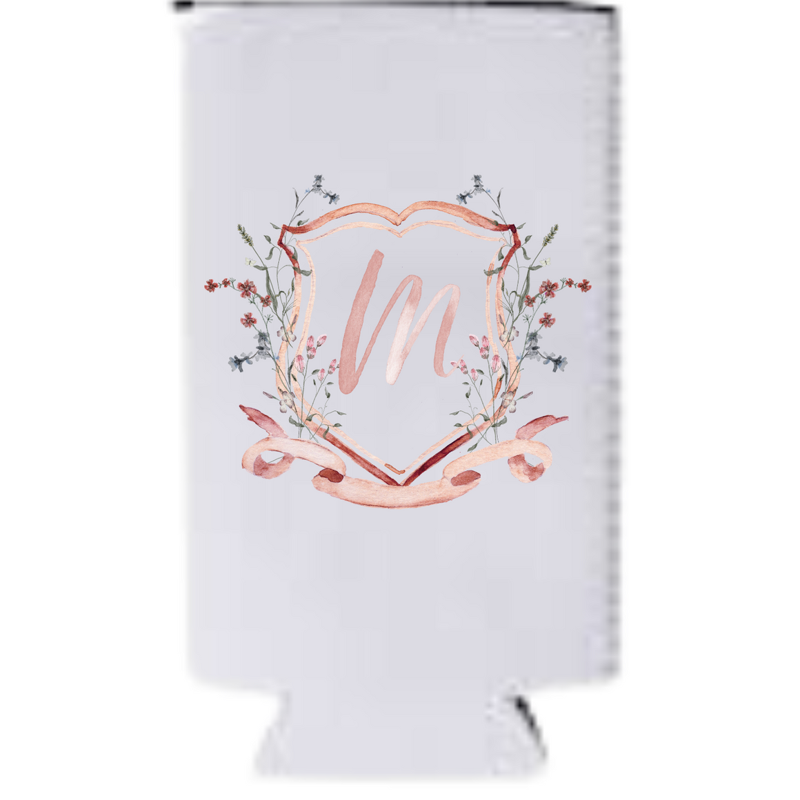 12oz Can Coolers Wildflower Watercolor Motif in Blush (customizable), Standard or Slim, $3.300
