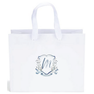 Ribbon-Handle Matte Eurototes Wildflower Watercolor Motif in Blue (customizable), $4.00