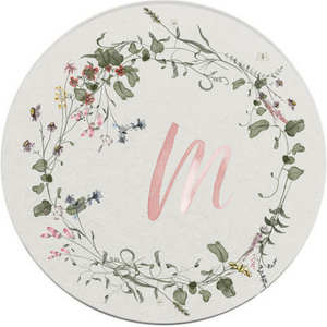 Round Coasters Wildflower Watercolor Motif (customizable), $1.75