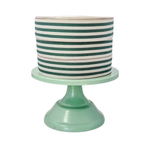 Cotton Ribbon Multistripes Green