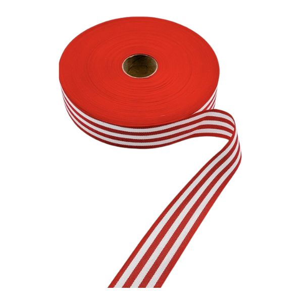 Cotton Ribbon Multistripes Red